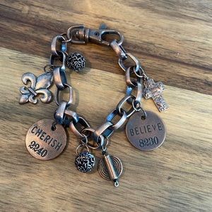 Copper looking charm bracelet